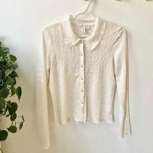 Joie button up crinkle blouse